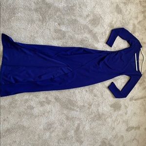 Off the shoulder long evening wrap dress!